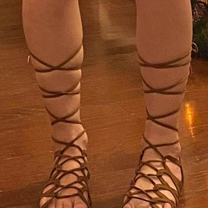 Lace up open toed Sandals